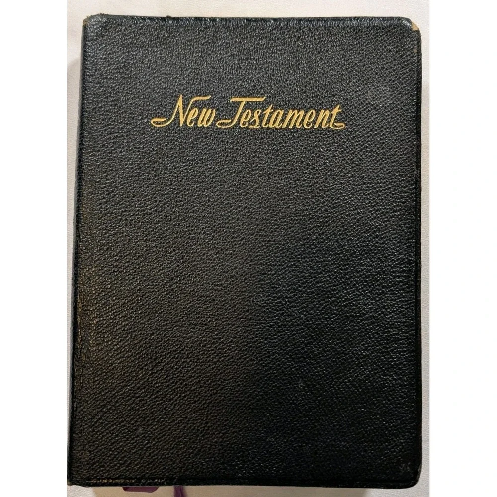 Vtg 1948 New Testament with Psalms KJV Red Letter National Bible Press Pocket